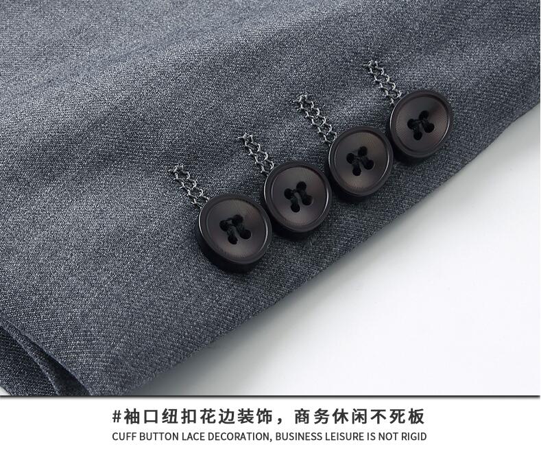 男士兩?？坜k公室灰色工服袖口工藝細(xì)節(jié)圖